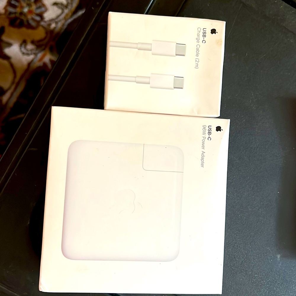 Apple USB-C power adapter and charge cable